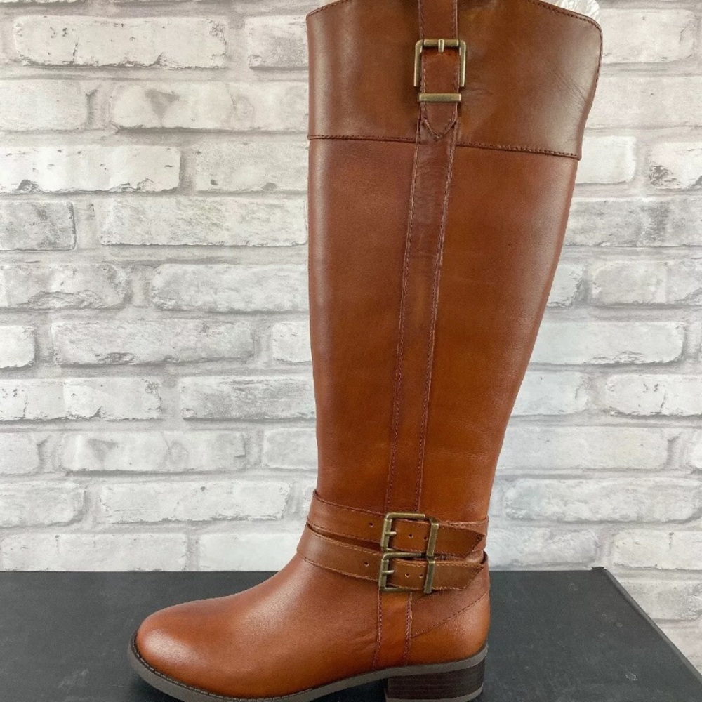 INC Tall Boots Size 5 Leather Frank II Cognac